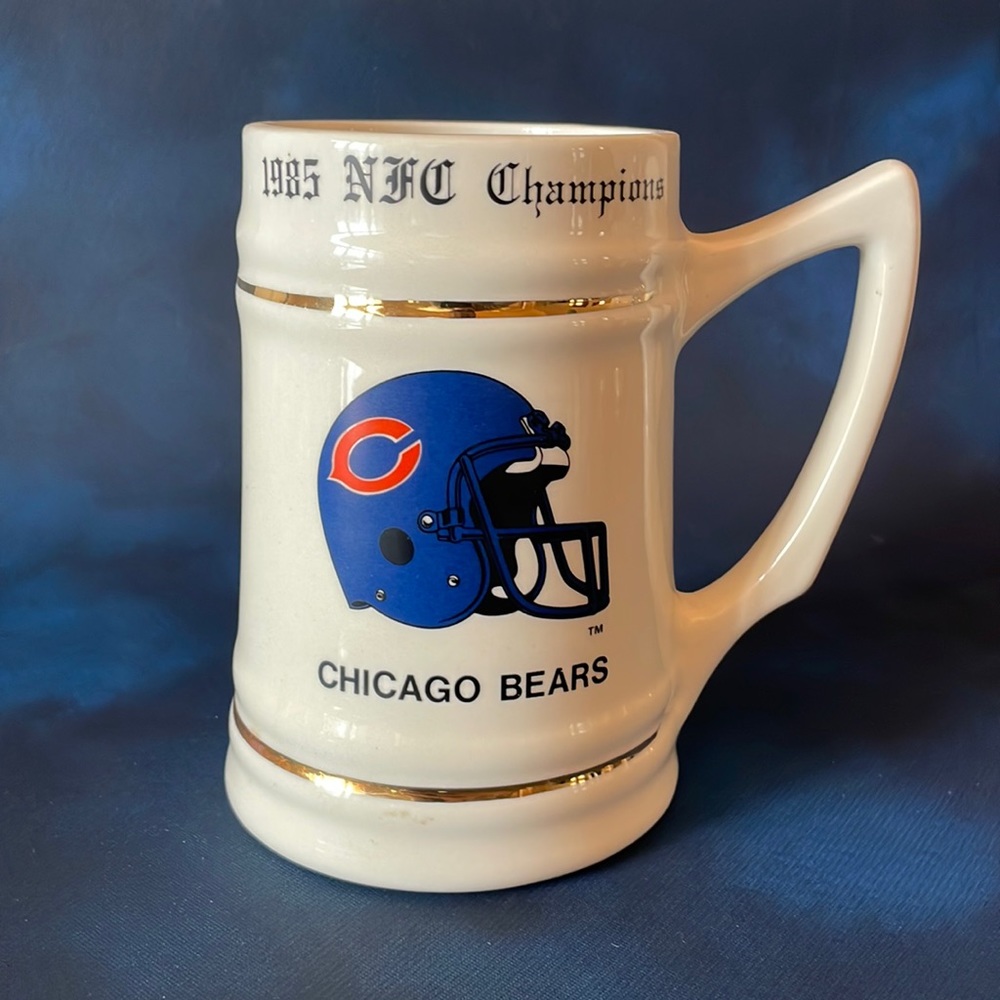 Vintage 1985 Chicago Bears NFC Championship Mug.